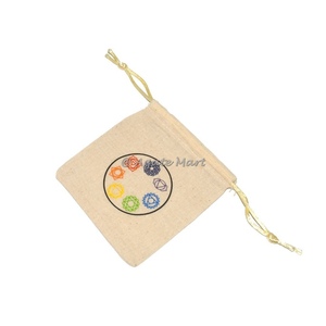 Pochette à cordon en coton vert Tr ee of Life fabriquée à la main pour le stockage et l'organisation - Product Image 2