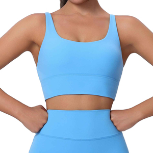 Womens Adults <b>Size</b> Sports Bra With Back Straps Removable Cups Shockproof Crop <b>Top</b> For Yoga & Running Fitness Bra - Product Image 6