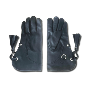 Gants confortables en cuir noir de haute qualité pour la manipulation des oiseaux - Product Image 6