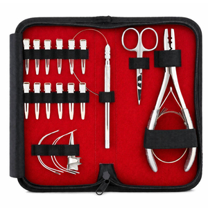 Nouvel ensemble d'outils pour extensions capillaires 2026 : pince à micro-perles, ciseaux, crochet de tirage et aiguilles – Meilleure vente - Product Image 1