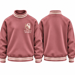 Sudadera de cuello alto para mujer Winter Sisterhood, jersey de forro polar oversize con hombros caídos, gráfico de letras universitarias y frente acanalado - Product Image 2