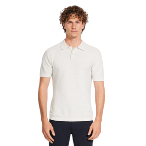 Polo en tricot texturé pour homme, manches courtes, coton premium, toucher doux, coupe ajustée, décontracté, élégant, vêtement d'été respirant, vente en gros - Product Image 6