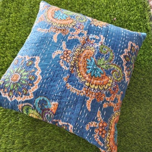 Taies d'oreiller carrées en patchwork faites à la main, 100% coton, style bohème vintage, personnalisables, fermeture enveloppe pour la décoration de la maison et des hôtels - Product Image 5