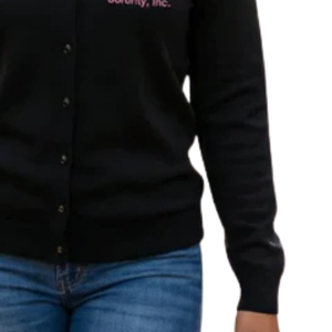 Cardigan en tricot noir pour femme, brodé, boutonné sur le devant, style décontracté, léger, vêtement d'extérieur tendance - Product Image 5