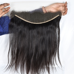 Extensions de cheveux humains indiens Remy 13x4 Frontal non traités, cuticules alignées, double trame machine, à clipser, tissage naturel, cheveux profonds - Product Image 4