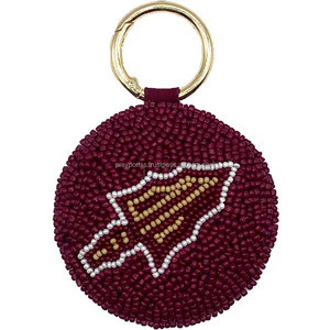 Custom TIGERS Beaded Keychain College Team Logo Handmade Keyring Backpack Charm Trendy Bead Work Gift for Fans Students Athletes - Product Image 6