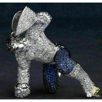 Designer-Superhelden-Halskette mit Luxus-Streetwear-Schmuck und Silber-Blau-Finish