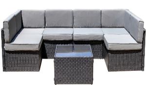 Ensemble de canapé sectionnel en rotin extérieur 8 pièces | Salon en osier tout temps avec coussins et table basse en verre | Fabricant du Vietnam - Product Image 5