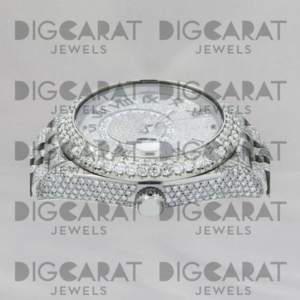 Reloj de Lujo Unisex con Diamantes de Moissanita Redondos de Diseño Premium, Resistente al Agua, con Cuarzo - Product Image 3