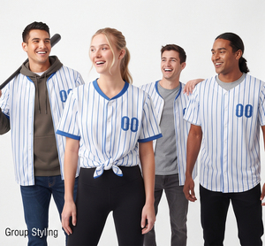 Camisetas de Béisbol 100% Poliéster, Ropa de Equipo, Jersey de Béisbol de Tela Suave, Ropa Deportiva, Camisa de Béisbol con Botones y Rayas - Product Image 6