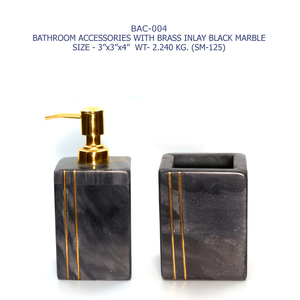 Elegant Natural Marble <b>Bathroom</b> Accessories Set Four Piece Custom Crafted Waterproof Durable Modern Home Decor Wholesale India - Product Image 5