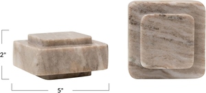2025 Best-Selling 2-Piece Set Marble Beige Bookends - Product Image 2