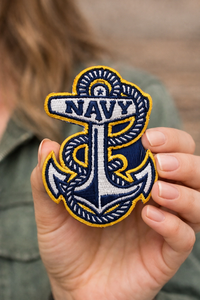 Écusson brodé ancre marine de haute qualité, thermocollant ou à coudre, pour vêtements, uniformes et casquettes - Product Image 4