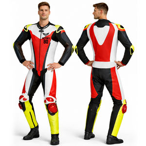 Combinaison de course moto personnalisée pour homme en cuir avec protection CE – Équipement de conduite sur route et sur circuit - Product Image 1
