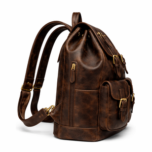 Strong and Stylish Leather <b>Backpack</b> for Men with Ergonomic Design, Laptop Compartment and Travel-Friendly Premium Handmade - Product Image 4