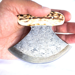 Hacha para Pizza de Acero de Damasco, Herramienta de Corte Premium para Cocina, Hoja de Acero con Patrón Artesanal, Mango Duradero y Cómodo para Pizza - Product Image 1