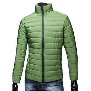 Autumn Winter 2025 Men's Puffer <b>Jacket</b> Outerwear Solid Color Stand Collar Hood Zipper Closure Pockets Zipper Closure Men Coat - Product Image 2