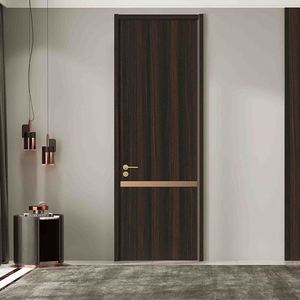 Puerta Moderna de Madera Compuesta de Polímero (WPC) con Diseño de Tiras CNC, para Apartamentos, Hoteles, Dormitorios y Cocinas, con Superficie Acabada - Product Image 5