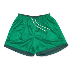 Shorts de basketball personnalisés pour hommes et femmes, couleur unie, respirants, en maille, anti-UV, avec cordon de serrage, pour la course à pied et la gym, double couche - Product Image 1