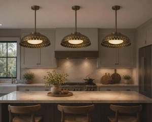 Industrial Brass Ceiling Pendant Light Round Durable Design Indoor Kitchen Fixture - Product Image 4