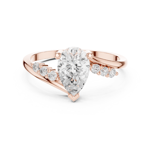 JEWEL CUCLE 14K Real Gold Moissanite Halo Anillo de bodas Joyería fina Anillo de diamantes - Product Image 2