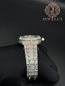 Reloj de Lujo con Diamantes Moissanite y Logotipo Personalizado, Estilo Hip Hop, Acero Inoxidable, para Hombre, Disponible para Exportación - Product Image 4