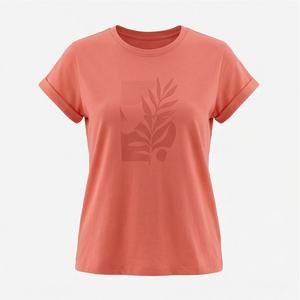 T-shirts pour femmes de qualité supérieure, séchage rapide, matière polyester-coton respirante, t-shirts unis à manches courtes, couleur personnalisée pour l'été - Product Image 1