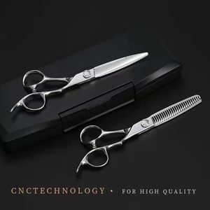 Juego de Tijeras para Adelgazar el Cabello, Acero Inoxidable 440C, para Diestros, Mango Largo, 30 Dientes, Uso Profesional - Product Image 4