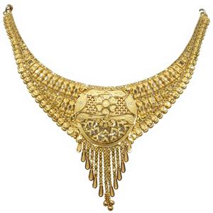 Collar de Oro Sólido de 22K para Mujer, Gargantilla Tradicional India con Filigrana, Joyería Nupcial Hecha a Mano, Conjunto de Oro de 13g - Product Image 1
