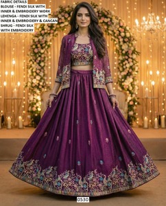Lehenga Choli Tradicional de Georgette Rosa Noor para Mujer con Dupatta Bhandhani, Largo hasta el Suelo, Protección Solar para Bodas y Fiestas - Product Image 2