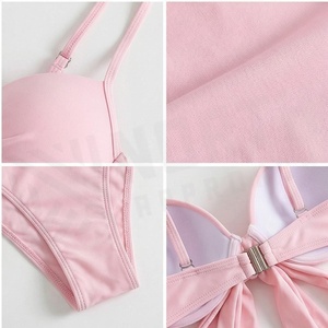 Conjunto de bikini de dos piezas NORTH APPROACH rosa con sujetador push-up y falda con volantes - Product Image 4