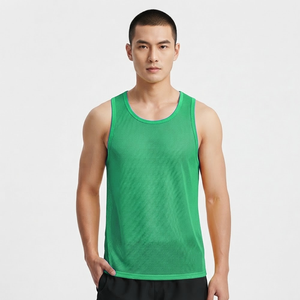 Factory Price Breathable Plain Dyed Men Sports Mesh Sleeveless Mesh <b>Singlets</b> for Men Transparent Vest for Sale - Product Image 4