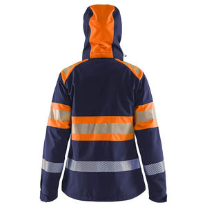 <b>High</b> <b>Visibility</b> Waterproof Safety <b>Softshell</b> <b>Jacket</b> Reflective Strips Hood for Unisex CE Certified Needle Detection Construction - Product Image 5