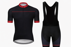 Ensemble maillot et short de cyclisme pour homme, noir et bleu, motif géométrique, impression numérique, tissu 120g, vêtements de vélo performants - Product Image 6