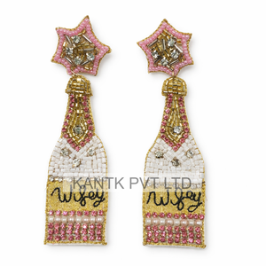 Pendientes de Novia con Cuentas Inspirados en Anillos de Diamantes, Pendientes de Cristal Hechos a Mano de Lujo para Novia - Product Image 3