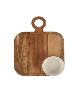 Planche à découper en bois artisanale de qualité professionnelle avec motif de fruits pour la découpe de viande, robuste, F S International - Product Image 1