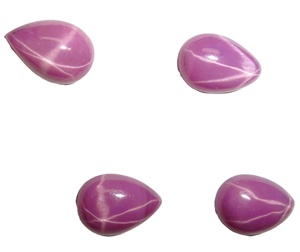 Rubis Étoilé Rose Poire 9x13 mm 4,5 Carats Créé en Laboratoire Poli Opaque Cabochon avec Effet Étoile à 6 Branches pour la Fabrication de Bijoux - Product Image 4