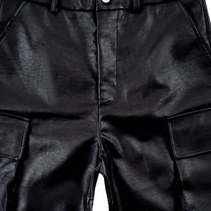 Real Leather Solid Front Logo Mini <b>Split</b> <b>Skirt</b> Shorts Mid Waist Elegant Party Clubwear Fashion Ladies Slim Fit OEM - Product Image 3