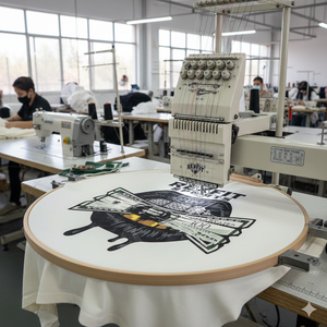 เสื้อยืดแขนสั้นทรงหลวม บริการ OEM สกรีนโลโก้ตามสั่ง ราคาขายส่ง เสื้อยืดสตรีทแวร์แบรนด์ส่วนตัว - Product Image 2