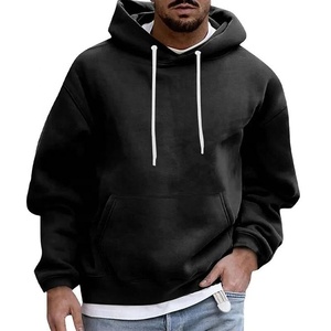 Sweat-shirts d'hiver personnalisés brodés OEM, vente en gros d'usine, sweats épais vierges 100 % coton et polyester pour hommes avec col à capuche - Product Image 2
