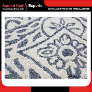 White <b>Grey</b> Neutral Durable Hand Tufted Wool Carpets Loop High Pile Hotel Corridor Lobby Area <b>Rugs</b> Premium Handmade Wholesale - Product Image 4