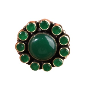 ARTS JEWELS Vintage Antique Silver Plated Gold Grey <b>Turquoise</b> Bezel Setting Bohemian Party Geometric Pendant <b>Earrings</b> Brass - Product Image 1