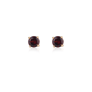 14K Gold Oval Cut Garnet Stud Earrings-January Birthstone Party Jewelry - Product Image 3