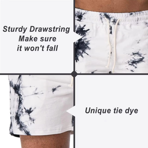 Pantalones Cortos Casuales Tie Dye para Hombre, Color Negro y Blanco, para Gimnasio y Fitness, Verano, Logotipo Personalizado, OEM, ODM, Venta al Por Mayor - Product Image 3