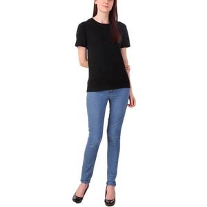 Camiseta Corta Negra Lisa para Mujer, Corte Regular, Casual, Primavera, Suave, Transpirable, Anti-Pilling, Ecológica, con Logo, para Uso Diario, Top de Moda - Product Image 4