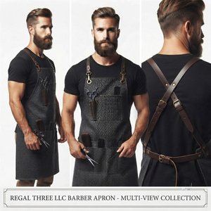 Tablier de barbier par sublimation, imperméable, réglable, pour la coupe de cheveux, avec poches - Product Image 3