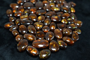 Natural <b>Mexican</b> Fire Agate Smooth Cabochon Mix Shape Fire Agate Loose Gemstones Wholesale for Jewelry Making - Product Image 4