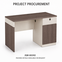 Bureau compact de 1200 mm avec tiroir et armoire de rangement, finition grain de bois marron, table d'ordinateur pour personnel, mobilier de bureau