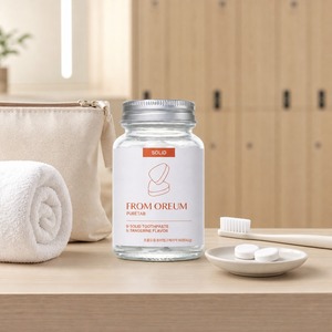 Colección de Artículos de Aseo para Hoteles [FROM OREUM], Pasta de Dientes Sólida con Sabor a Mandarina de Jeju, 60 Tabletas para Baños de Huéspedes - Product Image 4
