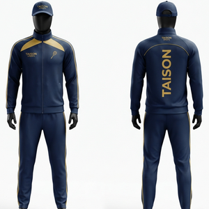 TAISON SPORTS Premium 300 GSM Polyester Interlock Badminton Tracksuit Eco-Friendly Windproof <b>Purple</b> White Panels Custom Logo - Product Image 1